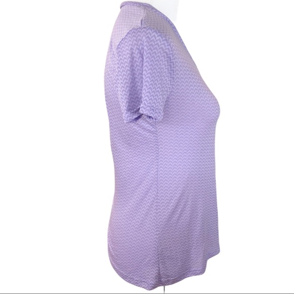 🎀 Avia Purple Chevron Print Workout Tee- M - Picture 4 of 9